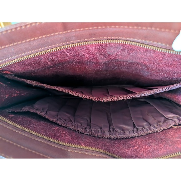 Vintage Cartier Les Must de Cartier Burgundy Leather Clutch Bag Gold Corners - Picture 10 of 16